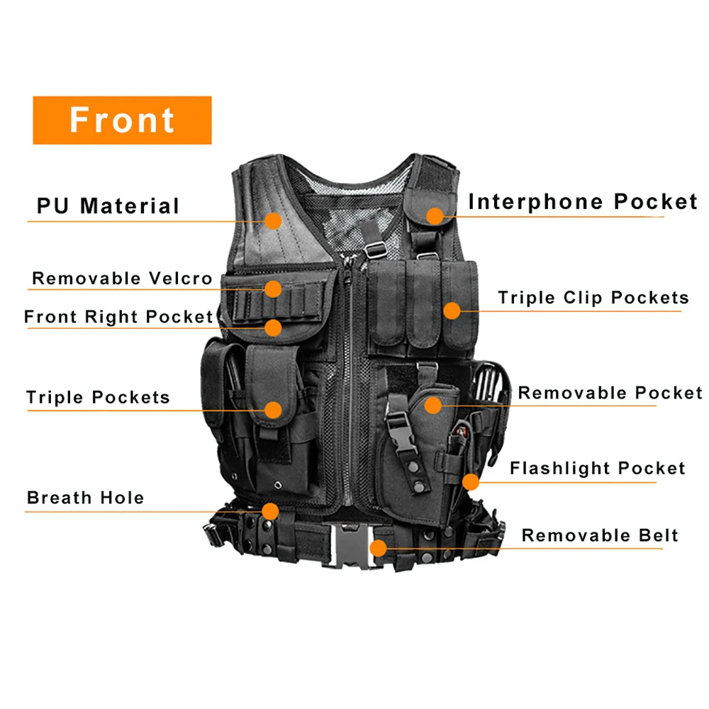 

Multi-functional Breathable Vest Outdoor Quick Disassembly CS Field Protections Vest Training Equipment