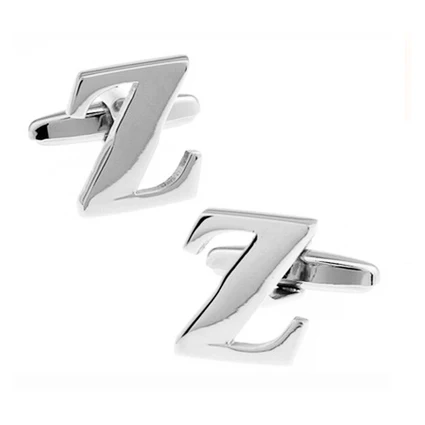 

Quality Brass Silver Color 26 Letter A-Z Letters Cufflinks men French Shirt Cufflinks for mens gemelos bouton manchette