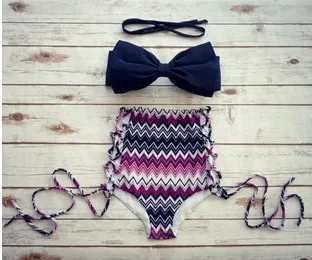

Swimsuit Women Bikini Swimming Suit for Women High Waist Trade Large Size High Waist Bow Sexy Bandeau Swimsuit