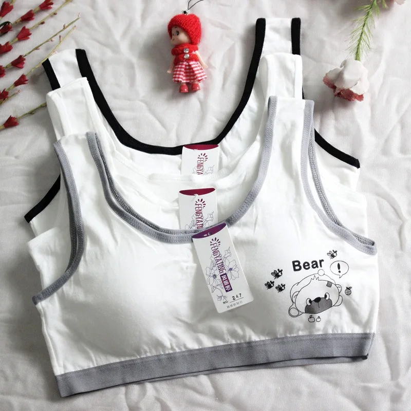 

Girls Underwear Wireless Training Bra with Chest Pad Adolescente Sport Bras for Teen Vest Girls Puberty Clothing 8-15 Years