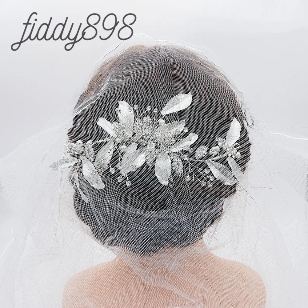 Модные свадебные аксессуары для волос на выпускной стразы в виде листьев женские