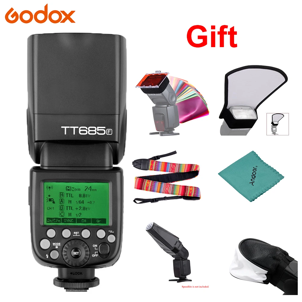 Godox TT685F 2 4G Вспышка для фотокамер Speedlite HSS 1/8000s ttl GN60 камеры с подсветкой Fuji X Pro2 T20 T2 T1