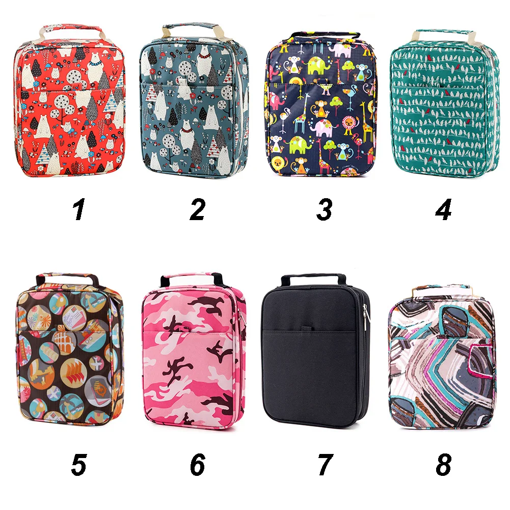 

150 Slot Bag Large Capacity Multifunctional Cartoon Floral Print Box Cute Supplies Pencil Case Stationery School Office Art