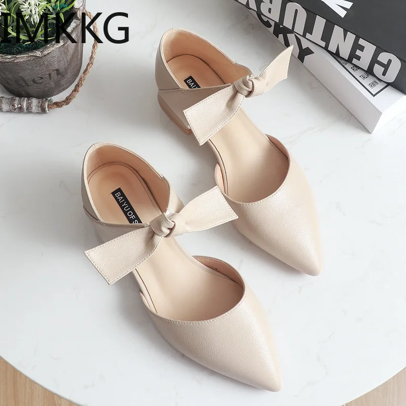 Женские босоножки с открытой спиной балетки ремешком на щиколотке и заостренным