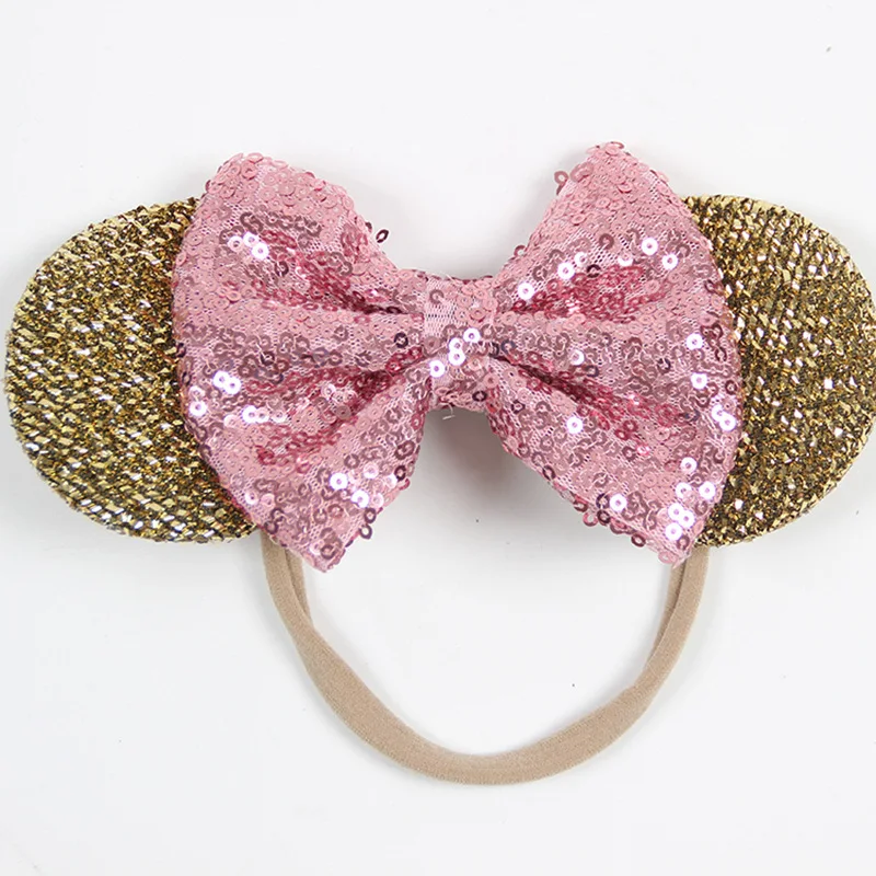 Детский ободок с блестками и ушками Микки детский повязка для волос Минни