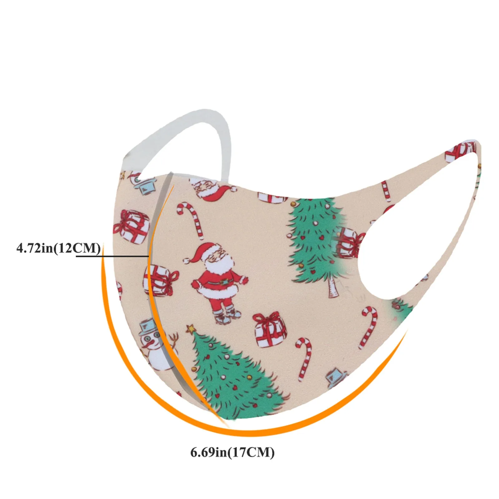 

1pc Adult Christmas Print Mask Face Mouth Cover for ProtectionIs Not A Disposable Washable Reusable Cloth Earloop Mask Masque