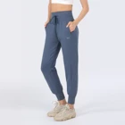 Женские спортивные штаны, спортивные штаны для бега, женские спортивные штаны для тренажерного зала, серые спортивные штаны для бега с высокой талией и завязками, повседневные женские брюки