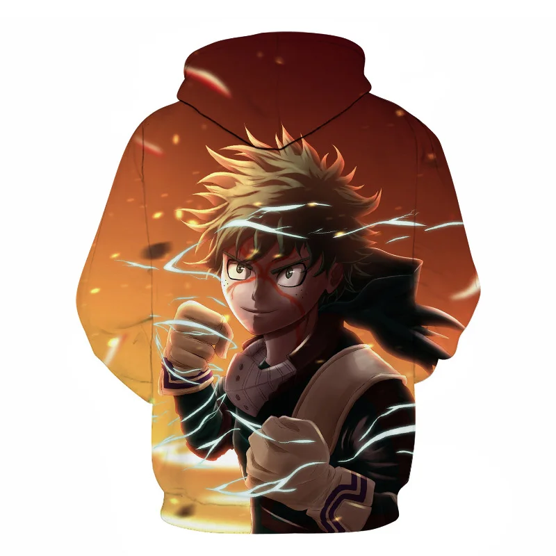 Мужские толстовки большого размера с 3D-принтом аниме Моя геройская Академия