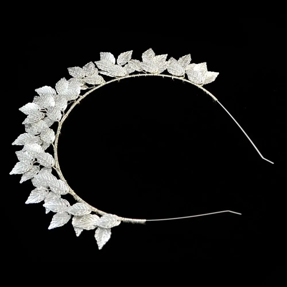 

1 Pcs Fashion Exquisite Leaves Laurel Bride Crown Headband Gold Silver Glitter Thin Hair Hoop for Women Wedding Head Accessories