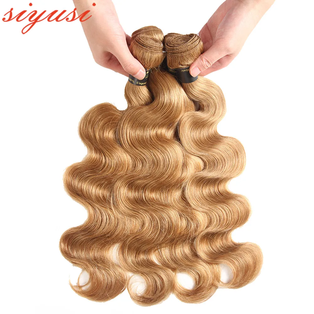 Honey Blonde Bundles Body Wave Human Hair Bundles Brazilian Remy Hair Weave #27 #99J #4 #2 #30 Colored Bundles Hair Extensions
