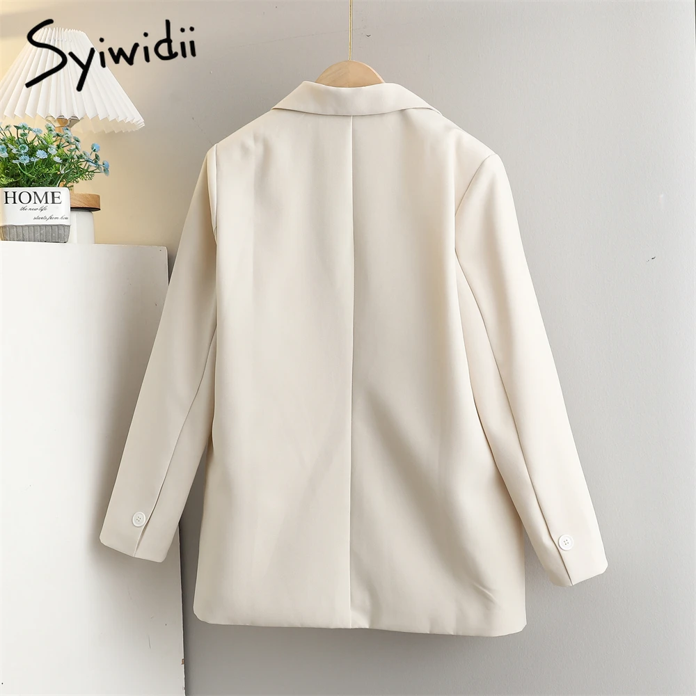 Женский офисный Блейзер Syiwidii повседневная винтажная верхняя одежда на одной