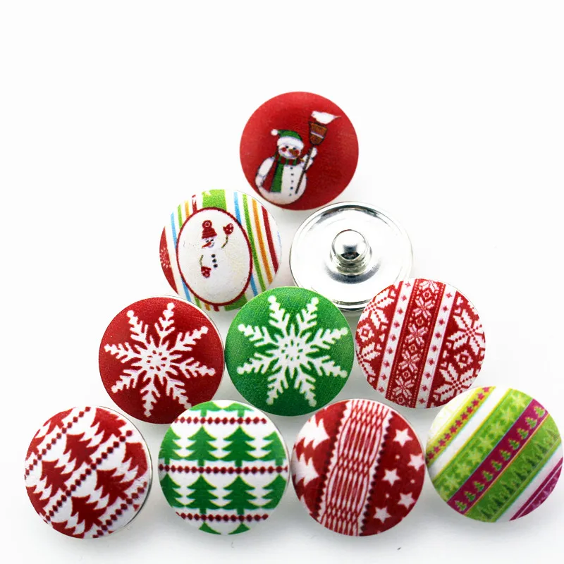 

New 50pcs/lot Mix Christmas Snowflake Snap Buttons Fit 18mm Buttons Snap Jewelry Bracelets&Bangles Diy Snap Jewelry