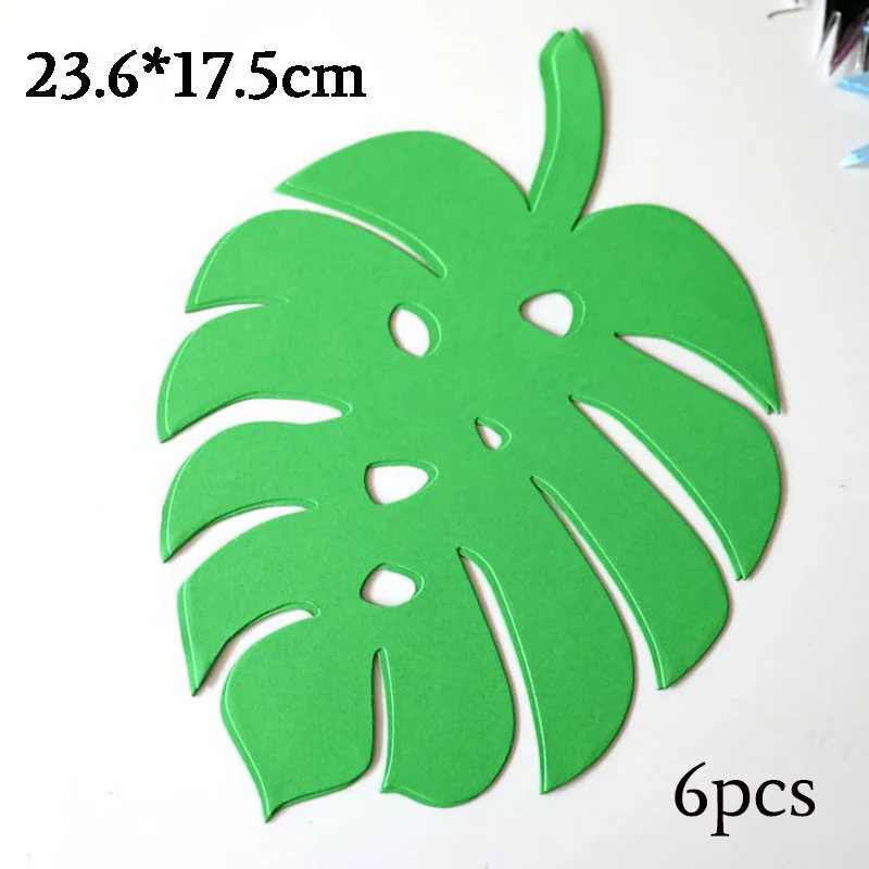 6pcs green monstera 30 см DIY бумажные цветы искусственные розы свадебный фон день рождения стены декорация праздничные украшения Цветы для настенного декора - Цвет: 6pcs green monstera