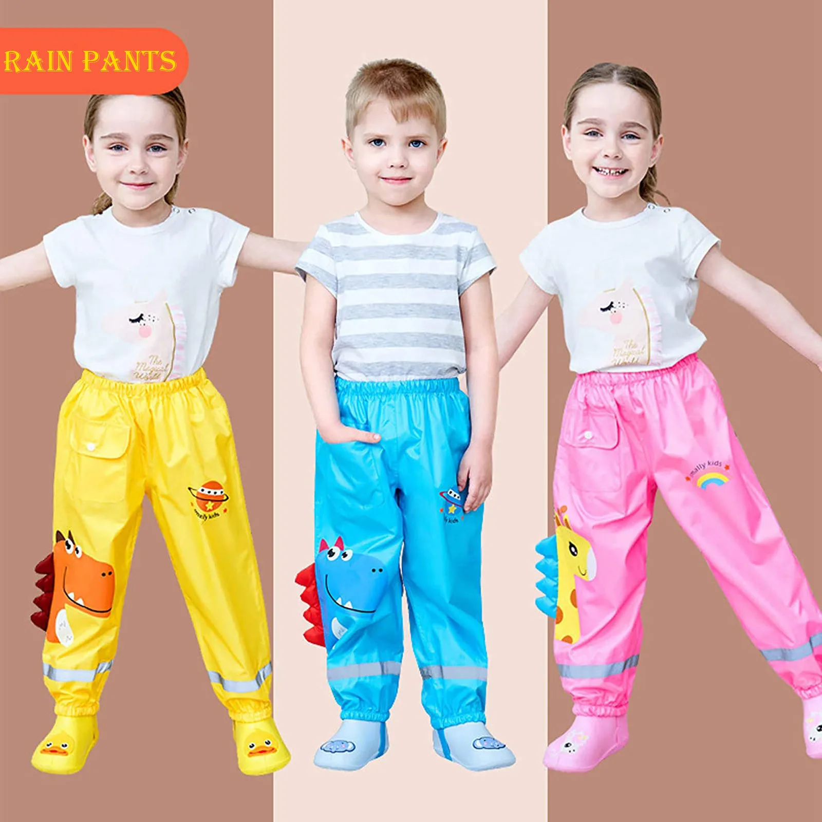 

Girl Baby Pants Toddler Rain Waterproof Pants Boys Girls Mud Dirty Proof Trousers Kids Rainwear kids pants,rain pants dungarees