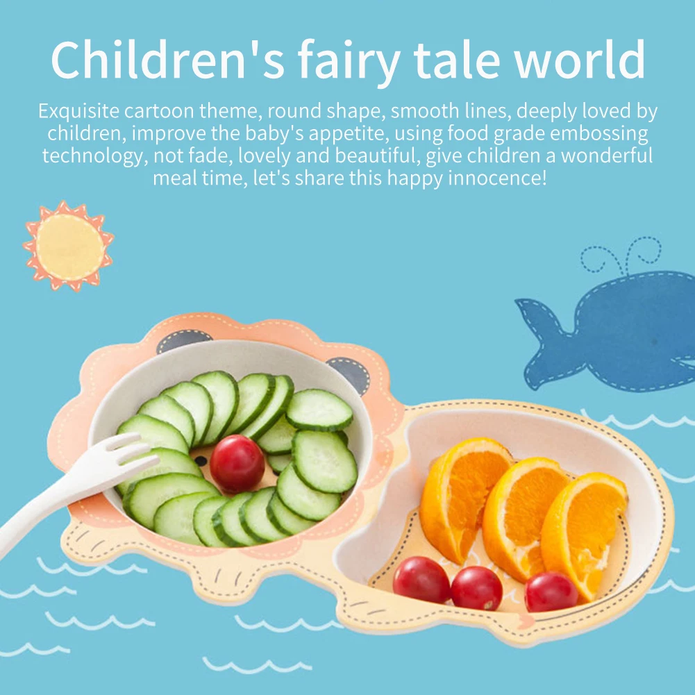 

Dish Restaurant Children Tableware Feeding Supplies Cute Home Easy Clean Separated Dinner Plate Animal Shaped Bowl For Toddlers