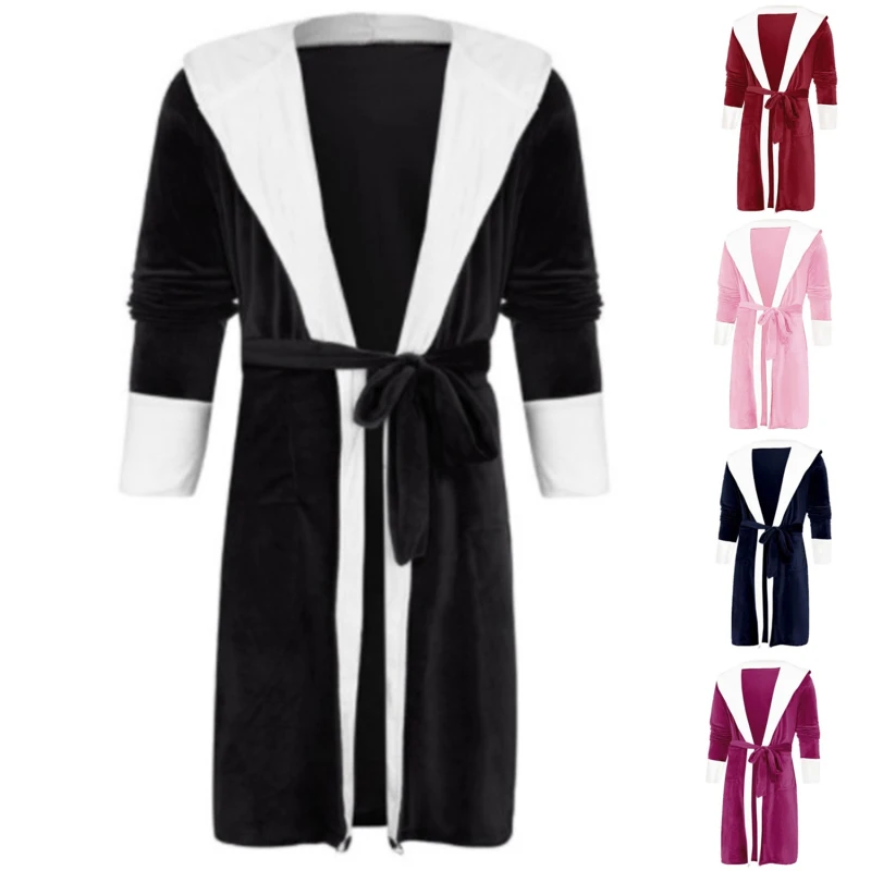 

Women Robes Winter Warm Coral Fleece Nightdress Sleepwear Female Pajamas Home Clothes Dressing Gron Kimono Hotel Bathrobe