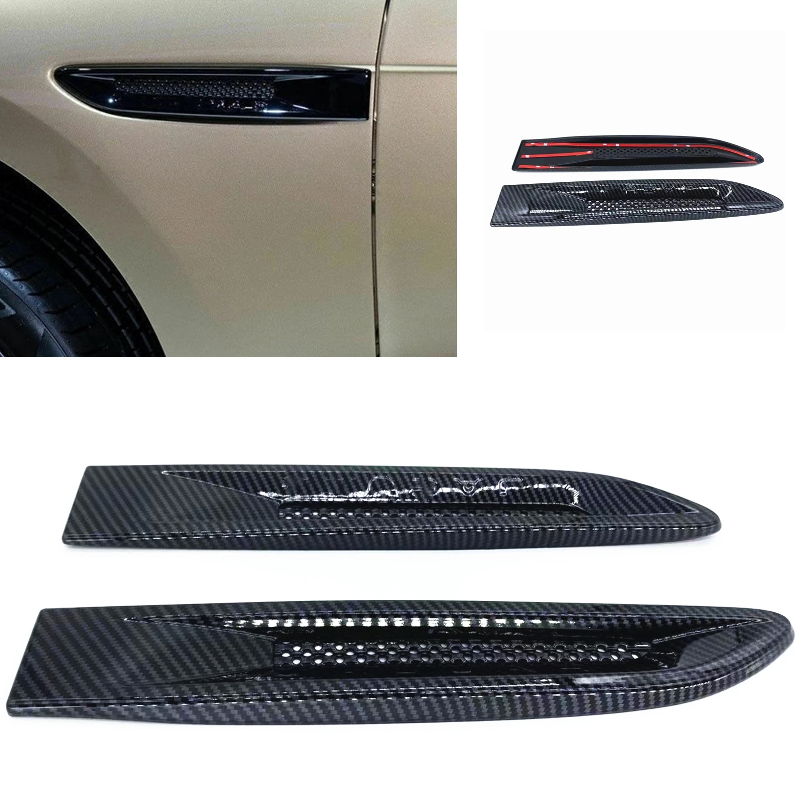 

Car Fender Trim Exterior Body Side Air Vent Sticker Cover For Jaguar XF XE XFL F Pace E Pace X250 X260 X540 X760 X761 2018-2020