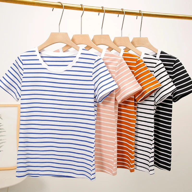 Новинка 2020 95% хлопчатобумажные дизайнерские футболки полосатые повседневные