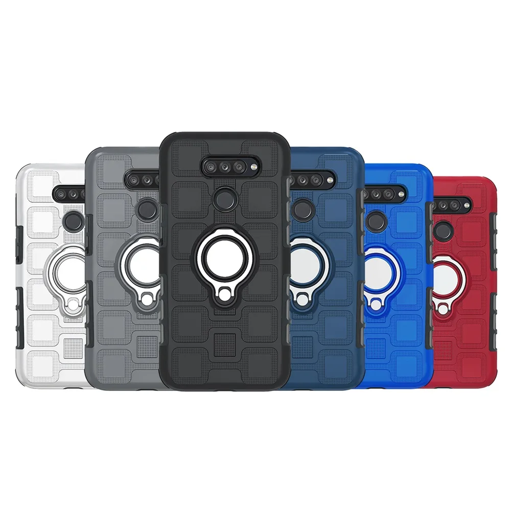 

Car Magnetic Phone Case for LG K50 Q60 K40 K12 K10 Pro Q7+ Q8 Q6+ Stylo 5 V30 Q Stylus 4 Shockproof Ring Holder Stand Back Cover