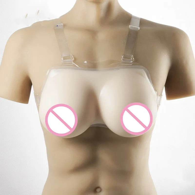 Lifelike Silicone Breasts Straps-on H Cup Drag Queen CD Realistic Soft Boobs Shemale Transgender Invisible Bra Mastectomy Bra