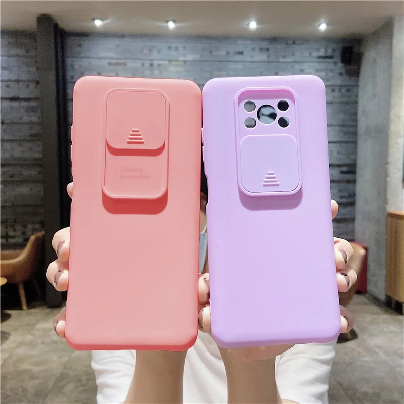 Poco X3 Pro Case For Redmi Note 10 9 8 Cases Note 10S Mi 11 Lite 5G NE Poco M3 Redmi 9A 9C Note 8 9 Slide Lens Protection Cover 