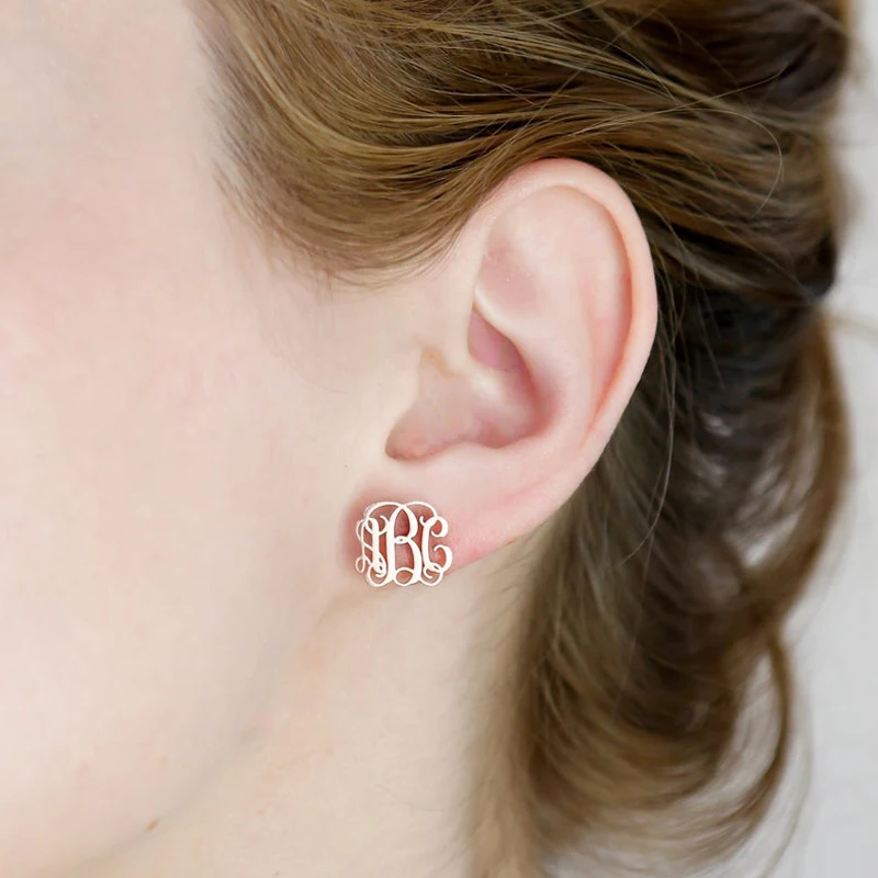 Custom Stud Earrings Monogram Name For Women Bijoux Personalized Earring Customized Brincos Jewelry | Украшения и аксессуары