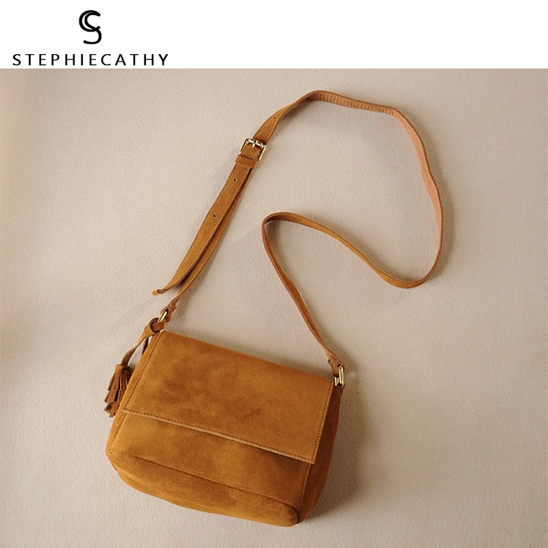 SC натуральная коровья кожа женские сумки-мессенджеры модная сумка с кисточками