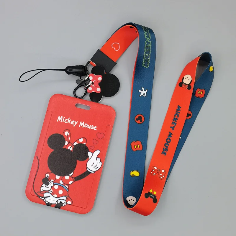 yq037 mickey mouse key lanyard keychain cartoon office id card pass gym mobile phone keyring badge holder lariat jewelry gift free global shipping