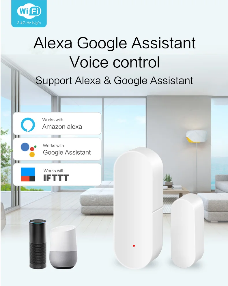 Tuya(Smart Life) Wifi умный детектор открытия двери и окна датчик приложение в реальном времени беспроводной домашней безопасности