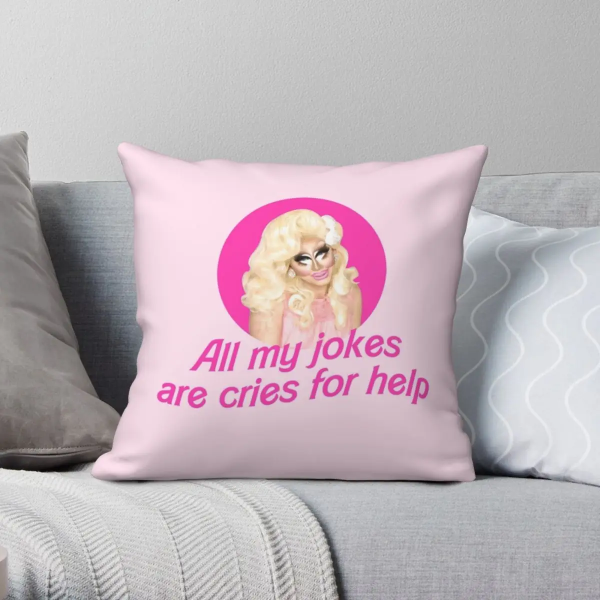 

Trixie Jokes Rupaul's Drag Race Square Pillowcase Polyester Linen Velvet Printed Zip Decor Home Cushion Cover