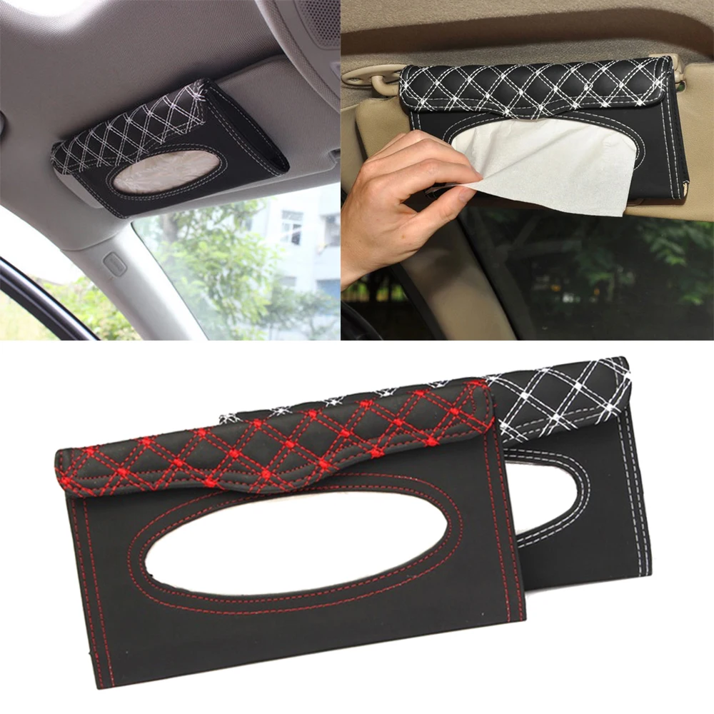 Универсальный автомобильный комплект тканевая коробка PU солнцезащитный козырек