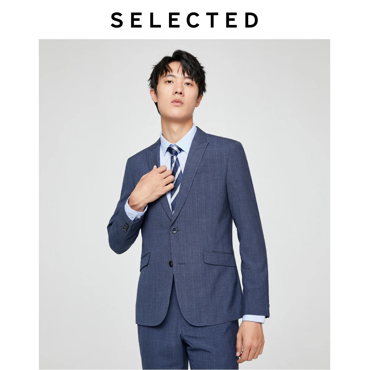 

SELECTED Men's Slim Fit Blazer Plaid Closure Collar Jacket Clothes S|41935X507