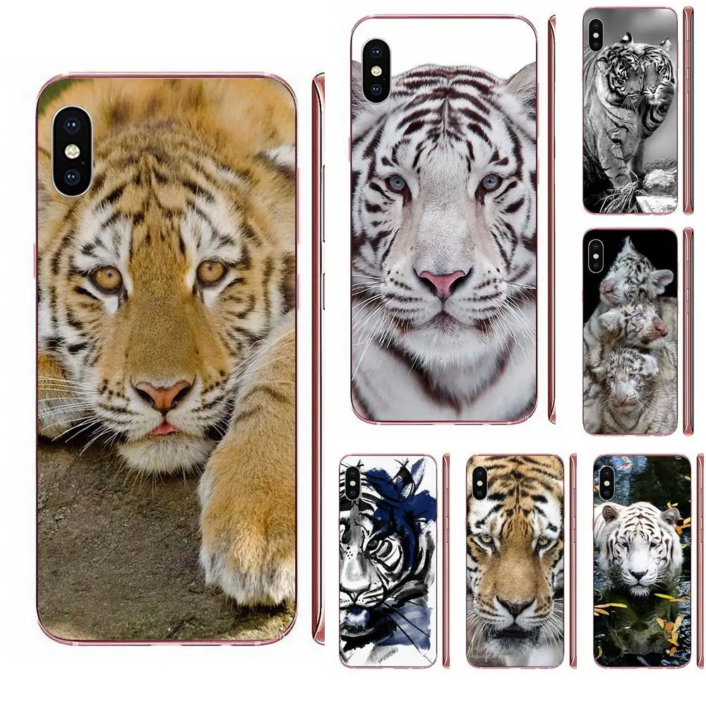 Для Apple iPhone 11 Pro XS Max XR X 8 7 6 6S Plus 5 5S SE 4 4S мягкая обшивка 2019 An Animal White Tiger burn Bright - купить