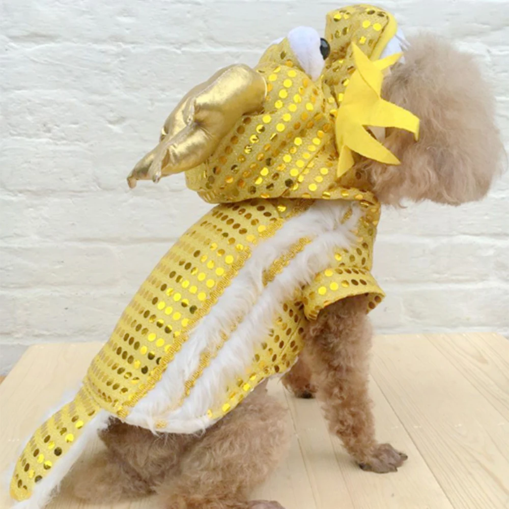 Забавная Одежда для собак 2020 новогодний костюм питомцев китайский с блестками