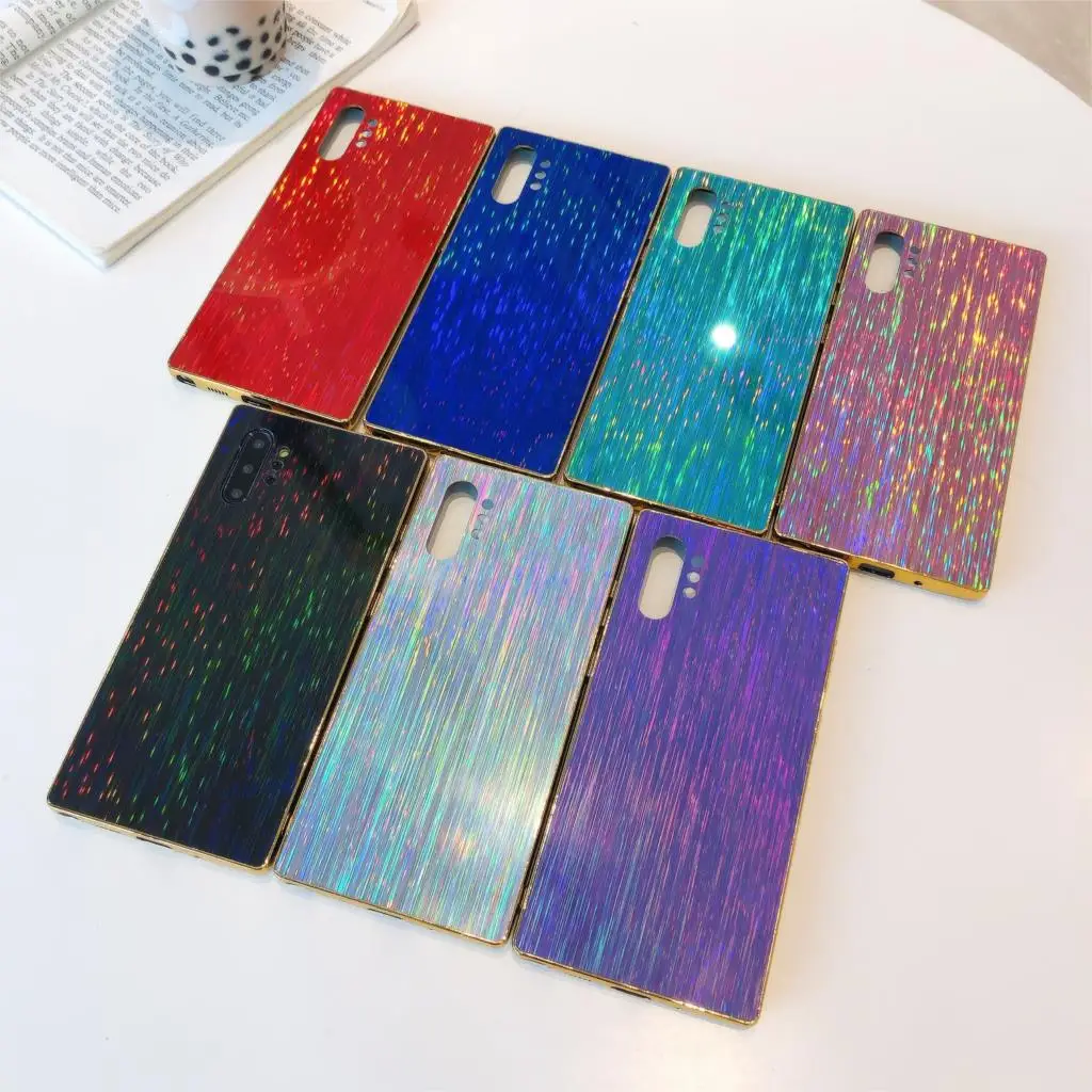 Радужный лазерный чехол для Samsung Galaxy Note10 Pro Note9 Note8 A30 A50 A70 цветной метеоритный S10 Plus