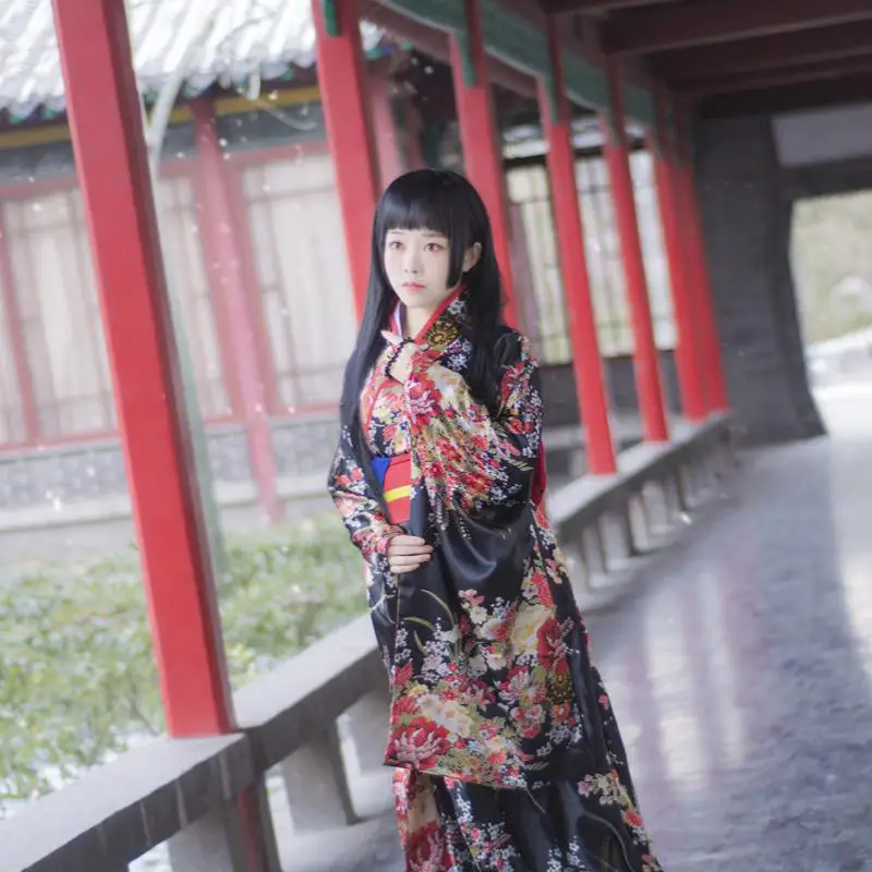 Женское традиционное кимоно с рукавом летучая мышь юката| |
