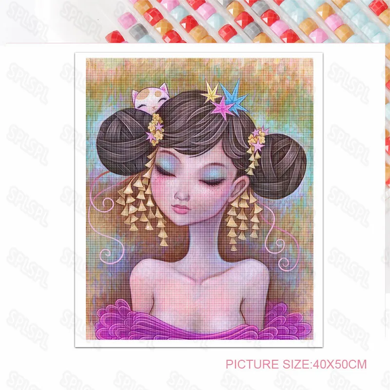 

Diy Diamond Painting Fantasy Style Female with Magical Domestic Ancient Style Delicate Classic Beauty In Comics Poster