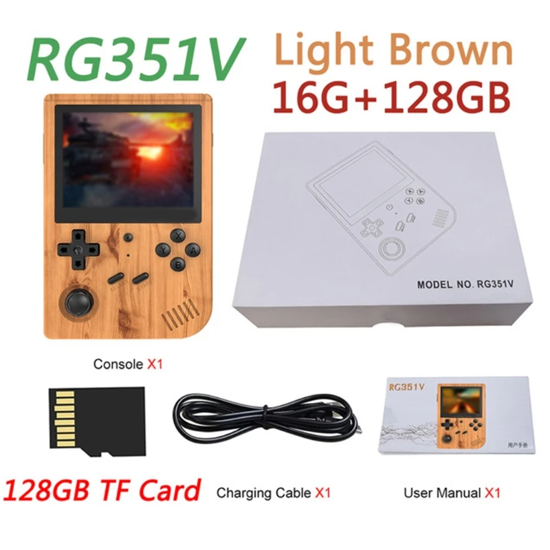 

2021 New RG351V 128G 3.5 inch Screen Game Console Retro Mini Portable Pocket Open Source System Handheld Games Console