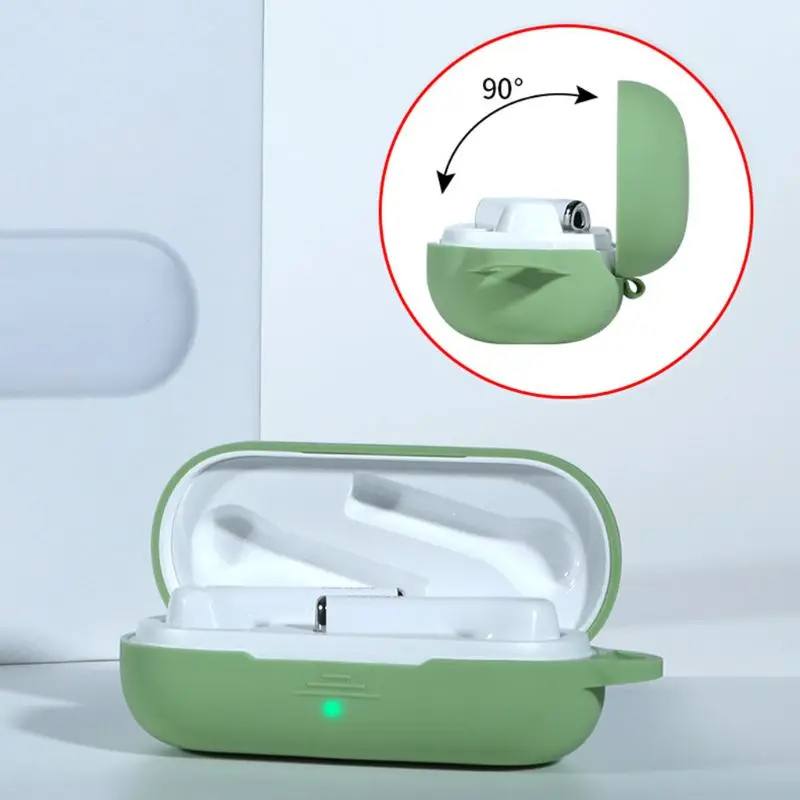 Силиконовый чехол для наушников huawei flypods 3i с металлическим крючком ударопрочный