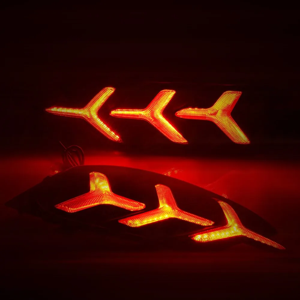 

2pcs Car Rear Bumper Tail Light Fishbone Brake Lamps LED Reflector Light Car Accessories For Honda Civic 2016-2017