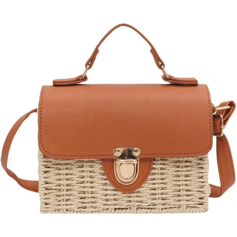 

Summer Beach fashion Straw Bags 2021 Simple Luxury Brand Fashion Travel Ladies Shoulder Handbags and Purses