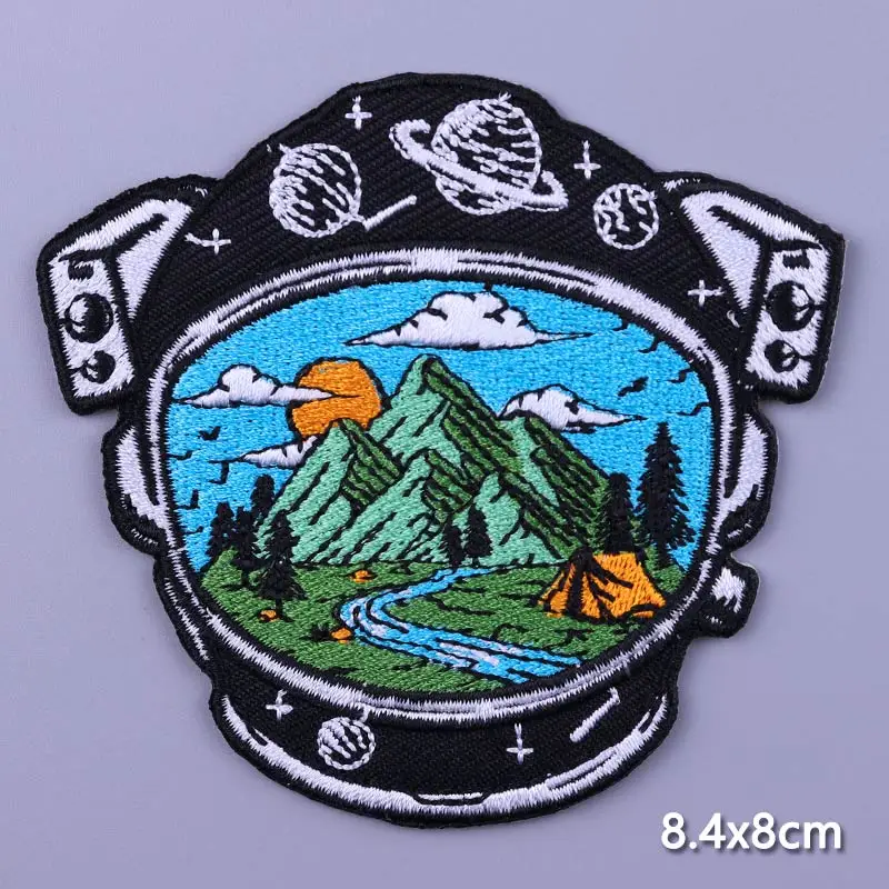 

Whale Embroidery Patch Natural Animal Iron On Fusible Patch Stripes For Jackets Clothing Stickers Badge Hippie Clothes Patches