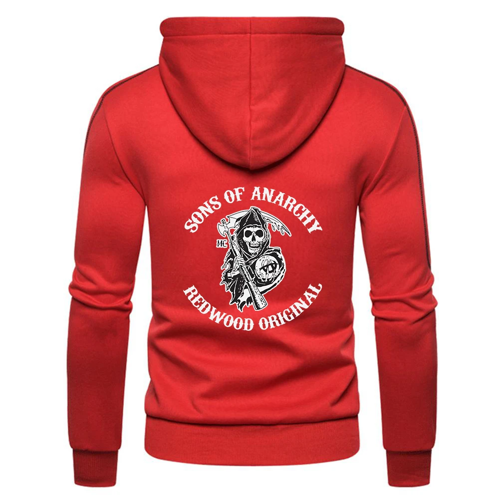 

new Sons Of Anarchy SOA SAMCRO Cotton Fashion Comfortable Zipper Fitness Solid College Style Sweatshirts Long sleeve Hoodies