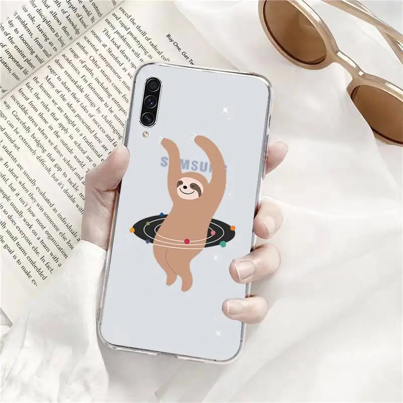 

Cute sloth Phone Case Transparent For Samsung Galaxy A71 A21s S8 S9 S10 plus note 20 ultra