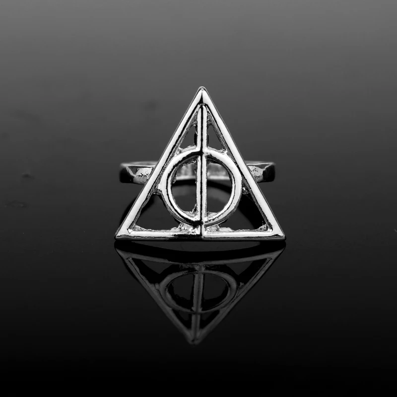 triangle Новинка Хогвартс Bade Seal «Дары смерти» кольцо школа Слизерин стимпанк женское/Мужское коктейльное кольцо дропшиппинг - Цвет основного камня: triangle