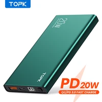 topk i1006p portable power bank 10000mah with 20w pd charging powerbank led external battery powerbank for iphone xiaomi huawei