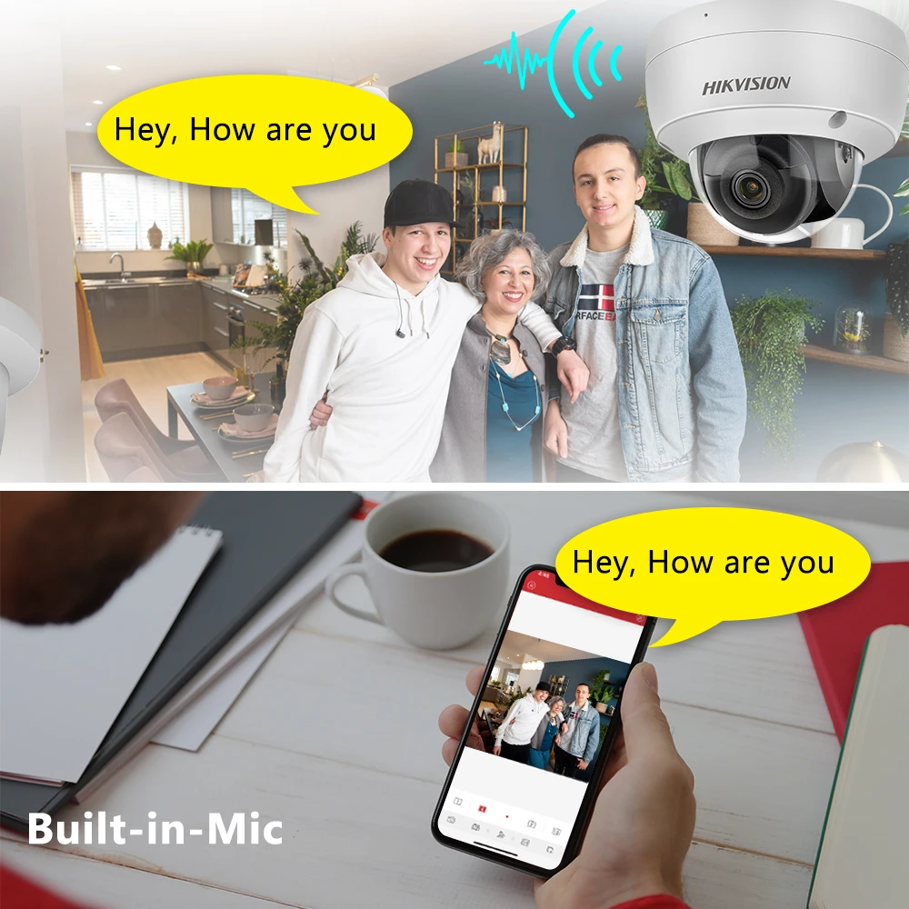 IP-камера видеонаблюдения Hikvision AcuSense 4 МП встроенный микрофон SD-карта - купить по