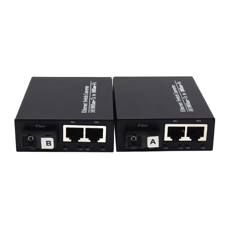 

1Pair Ethernet Switch Converter 10/100M TX SC Port Singlemode Single Fiber 2ports RJ45 100Base FX 20km