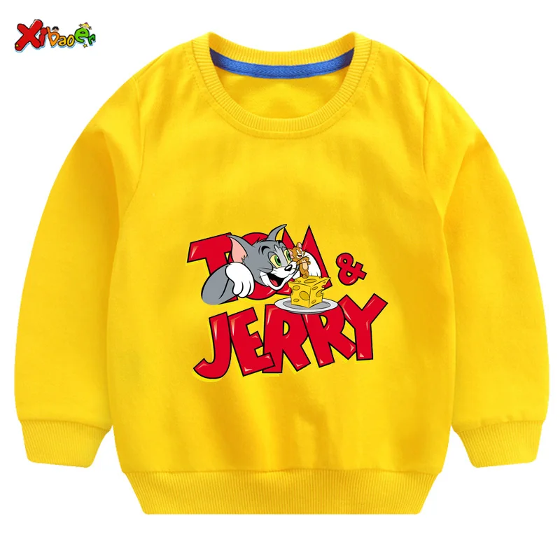 toddler girl sweatshirts baby boy hoodie children Pullover Tops Autumn Fashion Long Sleeve Cartoon Tom and jerry clothing