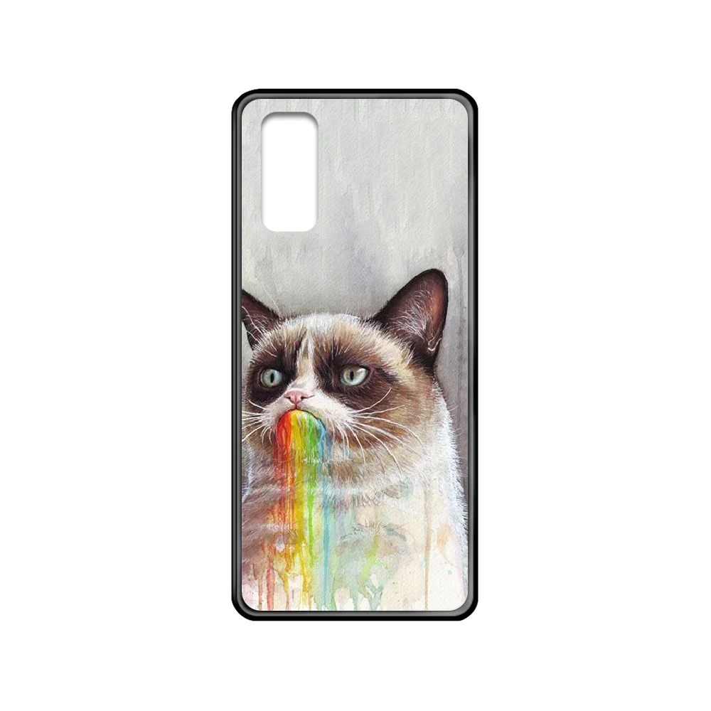 

Cute Funny Cartoon Tardar Sauce cat Phone case cover hull For Samsung Galaxy J S 3 4 5 6 7 8 9 10 Prime Plus Lite Edge black